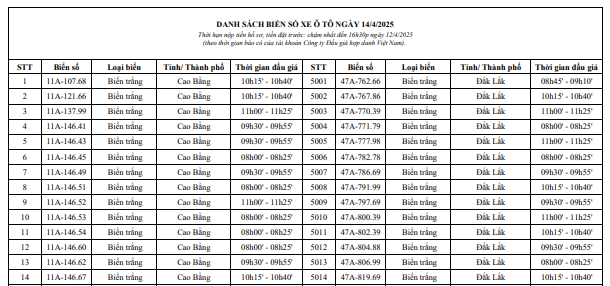 Danh sách biển số đấu giá mới nhất 2024: Cập nhật đầy đủ và chi tiết từ A đến Z 1 danh sách biển số đấu giá - Hình 5