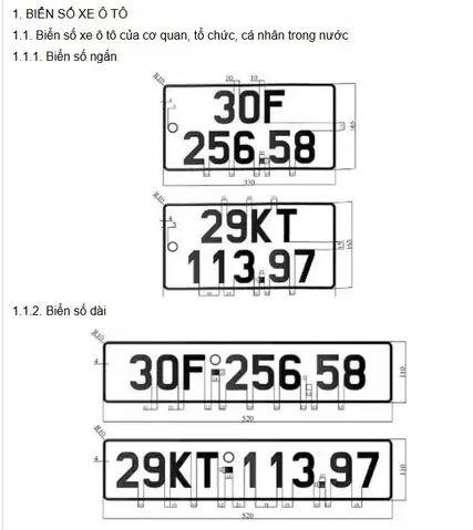 Yêu Cầu Riêng Với Biển Số Xe Ô Tô
