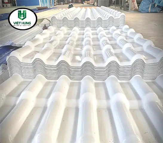 Ngói Nhựa Pvc Asa 4 Lớp Màu Trắng Sữa Giá Rẻ