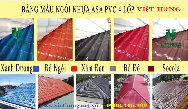 3. Bảng Màu Ngói Nhựa Pvc Asa 4 Lớp