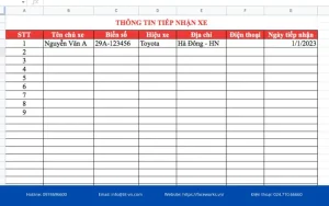Cách Lập File Excel Phù Hợp Với Quy Trình Quản Lý Gara Ô Tô
