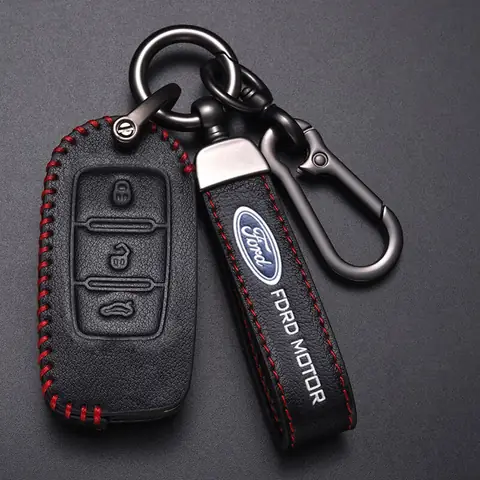 Bao Da Chìa Khóa Ô Tô Ford Everest Dạng Hộp Da Bò Với Móc Khóa Kim Loại