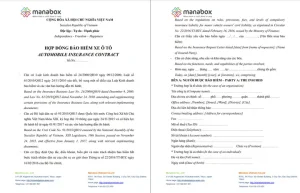 Mẫu Hợp Đồng Bảo Hiểm Xe Ô Tô