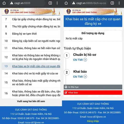 Cách Báo Mất Xe Online Ngay Tại Nhà Cho Bạn