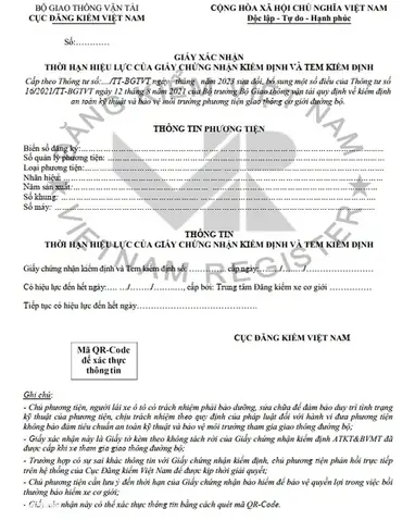 Chủ Xe Bấm Vào Đường Link Để Xem Và In Giấy Xác Nhận Ra Để Sử Dụng Khi Tham Gia Giao Thông.