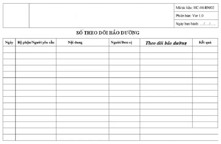 Mẫu Sổ Theo Dõi Bảo Dưỡng Xe Ô Tô Bao Gồm Những Nội Dung Gì?