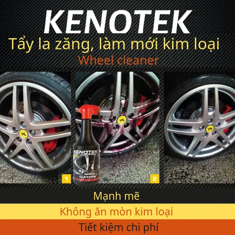 Dung Dịch Đánh Bóng La-zăng Và Kim Loại Kenotek Wheel Cleaner (chai Xịt 1l)