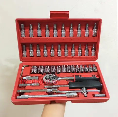 Bộ Dụng Cụ Sửa Chữa Ô Tô Xe Máy Đa Năng 46 Chi Tiết, Bộ Dụng Cụ Mở Bu-lông Ốc Vít