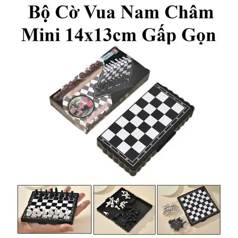 Bộ Cờ Vua Nam Châm Mini 14x13cm Gấp Gọn