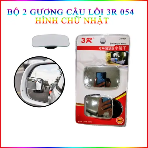 Bộ 2 Gương Cầu Lồi Không Viền Gắn Kính Hậu Xe Ôto Xoay 360 Độ Xóa Điểm Mù