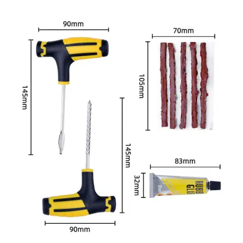 Bộ Vá Săm Lốp Không Xăm Vb Màu Vàng Vá Rút Sửa Chữa Lốp Xe Ô Tô Xe Máy