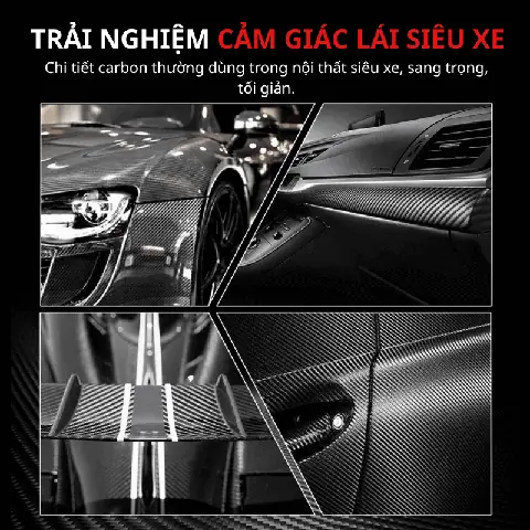 Bọc Vô Lăng Ô Tô Chất Liệu Sợi Carbon Cao Cấp