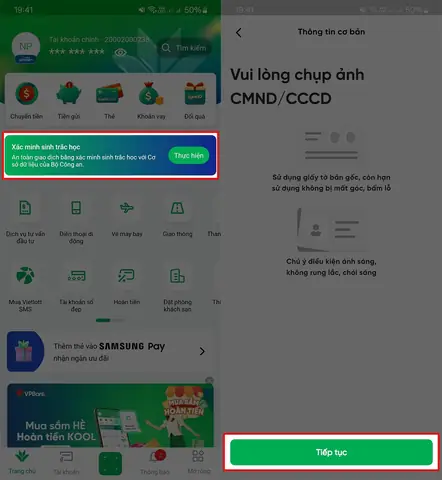 Cách Cập Nhật Sinh Trắc Học Ngân Hàng