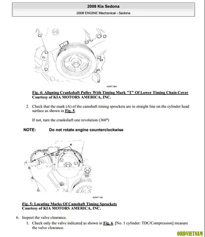 Chia Sẻ Tài Liệu – Bảo Trì Và Sửa Chữa Động Cơ Xe Kia Carnival Sedona 2008