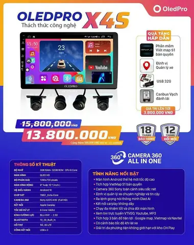 Màn Hình Liền Camera 360 Oledpro X4s