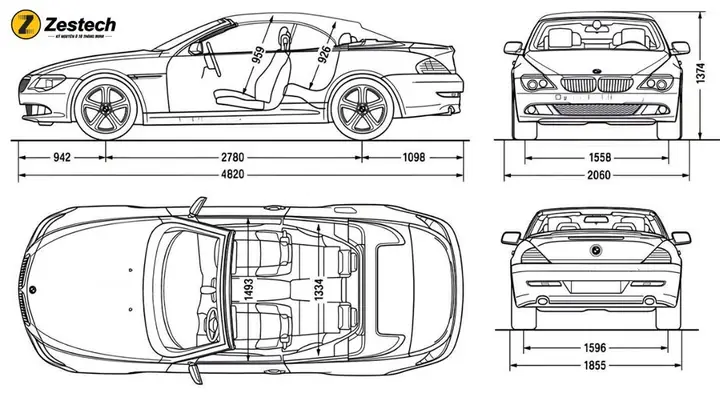 Kích Thước Xe 4 Chỗ Tổng Thể