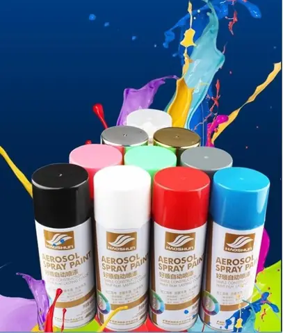 Sơn Xe Ô Tô Haoshun Cao Cấp Sơn Xịt Cầm Tay, Màu Đen, Chrome Bạc, Phủ Bóng Tiện Lợi