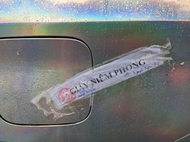 Xe Ô Tô Bị Niêm Phong Tạm Giữ Và Đèn Nháy Được Lắp Trong Xe.