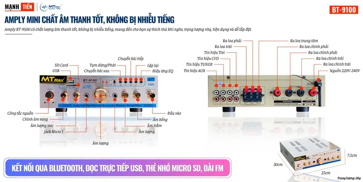 Chế Ampli Mini Gắn Lên Xe Ô Tô