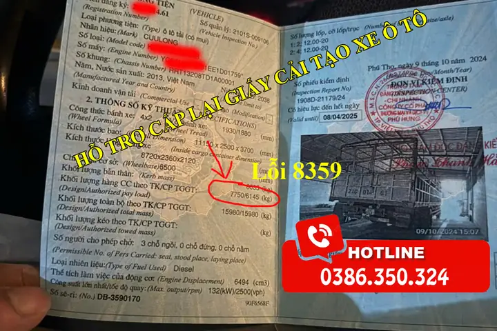 Lưu Ý Khi Xin Cấp Lại Giấy Cải Tạo Xe Ô Tô