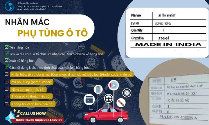 Quy Định Về Nhãn Mác Ốp Đèn Gầm Ô Tô Khi Nhập Khẩu