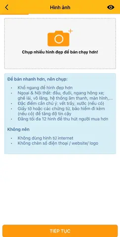 Bước 3: Cung Cấp Hình Ảnh Xe.