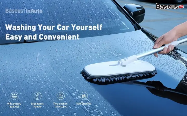 Hinh Ảnh Chi Tiết Chổi Lau Rửa, Vệ Sinh Chuyên Dụng Cho Xe Ô Tô Baseus Handy Car Home Dual-use Mop