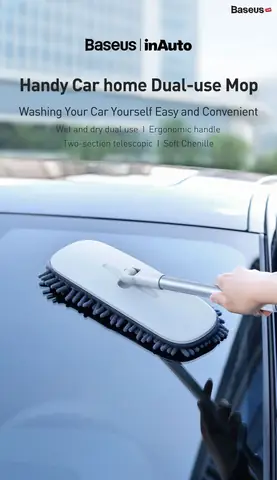 Hinh Ảnh Chi Tiết Chổi Lau Rửa, Vệ Sinh Chuyên Dụng Cho Xe Ô Tô Baseus Handy Car Home Dual-use Mop