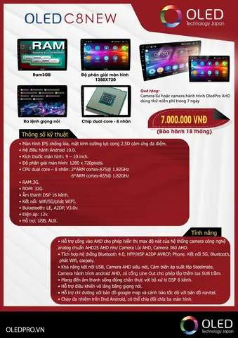 Các Loại Màn Hình Dvd Android Oled Cắm Sim 4g .