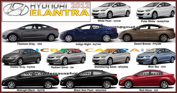 Công Thức Màu Xe Ô Tô Huyn Đai