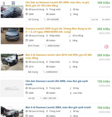 Có Nên Mua Lacetti Cũ, Giá Xe Lacetti Cũ Tại Việt Namưe Có Nên Mua Lacetti Cũ, Giá Xe Lacetti Cũ Tại Việt Namưe