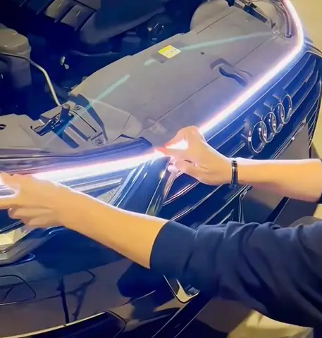 Dải Led Ánh Sáng Đèn Daylight 12v Phù Hợp Dán Capo Cốp Xe Hiệu Ứng Ánh Sáng Tích Hợp Khi Bật Điện