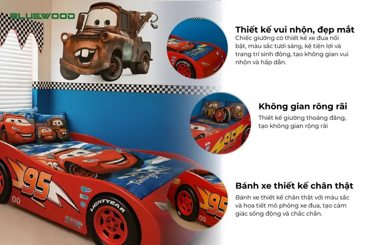 Giường Ô Tô Lightning Mcqueen Gto-011 – Chuyến Phiêu Lưu Tốc Độ Ngay Trong Phòng Ngủ