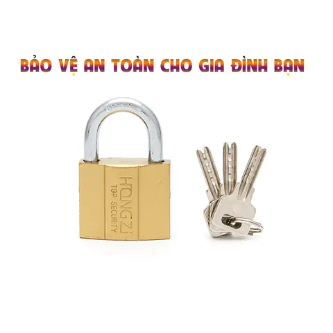 Ổ Khóa Hongzi Hợp Kim Nguyên Khối Kèm 3 Chìa Khóa