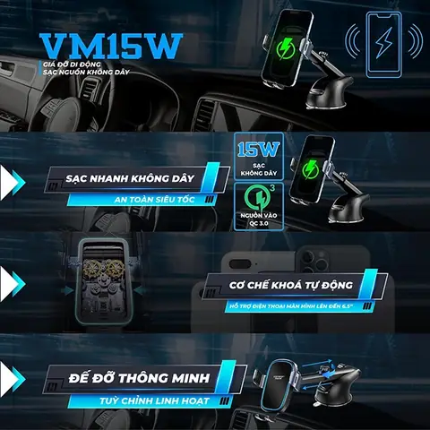 Kẹp Điện Thoại Trên Ô Tô Vietmap Vm15w
