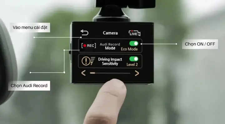 Cách Bật / Tắt Tính Năng Ghi Âm Trên Camera Hành Trình