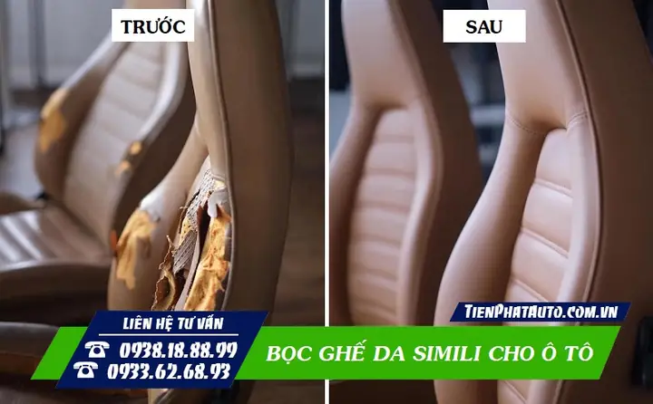 Hình Ảnh Trước Và Sau Khi Bọc Ghế Da Simili Tại Tiến Phát Auto
