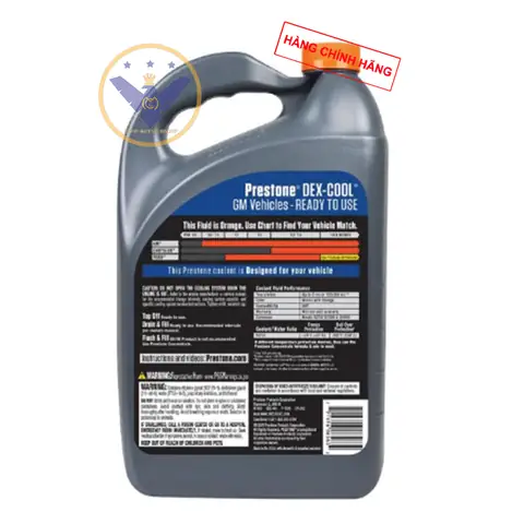 Nuoc Lam Mat Xe Ô Tô Màu Đỏ Prestone Dex Cool Usa Can 3.78l -2