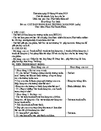 Giáo Án Tạo Hình Cắt Dán Xe Ô Tô Chi Tiết Cho Mầm Non