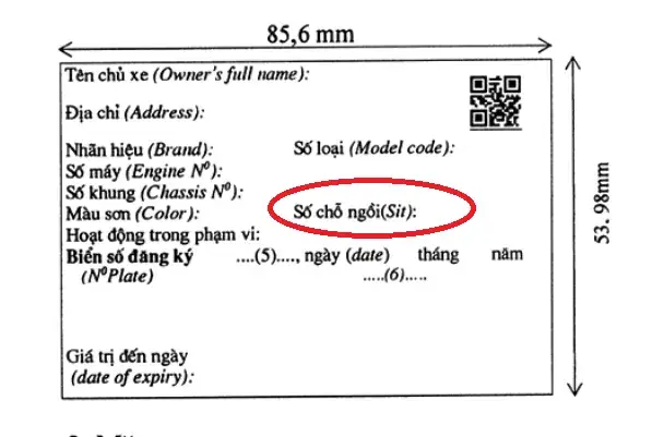 Mẫu Chứng Nhận Đăng Ký Xe Ô Tô Tại Thông Tư 58/2020. Ảnh: Ql