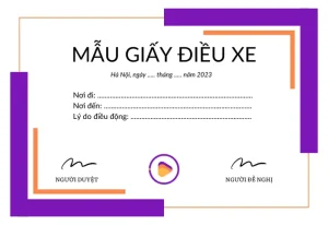 Giấy Điều Động Xe Ô Tô: Hướng Dẫn Và Mẫu Chuẩn