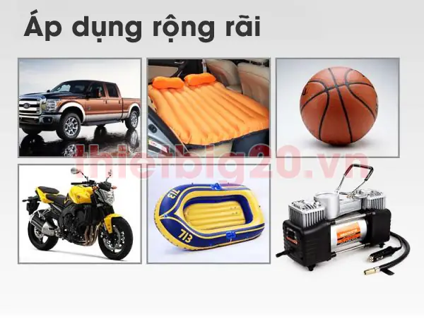 Máy Bơm Lốp 2 Xi Lanh Tốc Độ Cao, Không Đèn Pin, Đồng Hồ Cơ