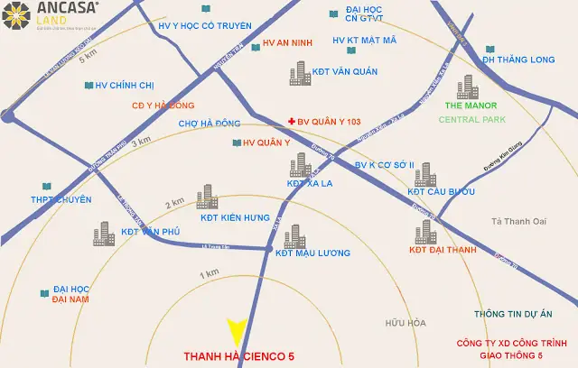 Vị Trí Dự Án Chung Cư Thanh Hà Hà Đông