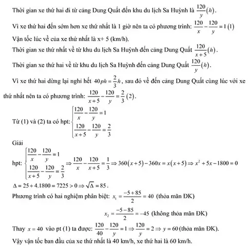 Bài Toán Hai Xe Ô Tô Cùng Đi Từ Cảng Dung Quất Và Ý Nghĩa
