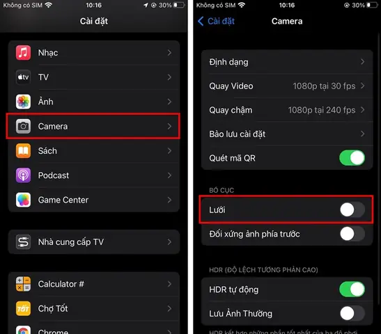 1. Sử Dụng Chế Độ Lưới Khi Chụp