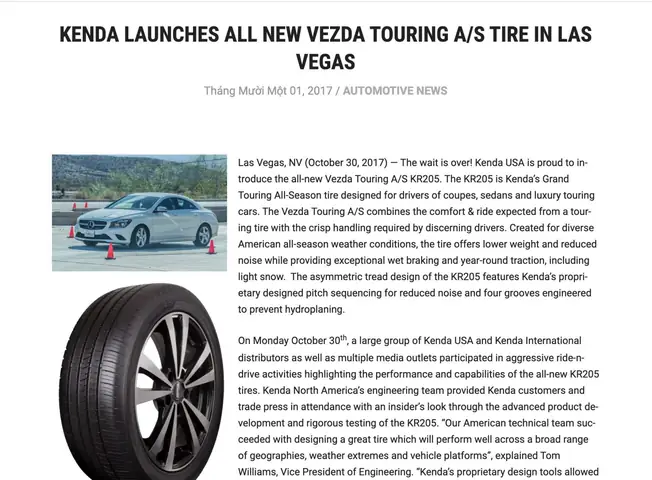 Lá»p Ã´ Tã´ 235/45r18 Kenda Touring Kr205 - Lá»p Xe Xuáº¥t Má»¹