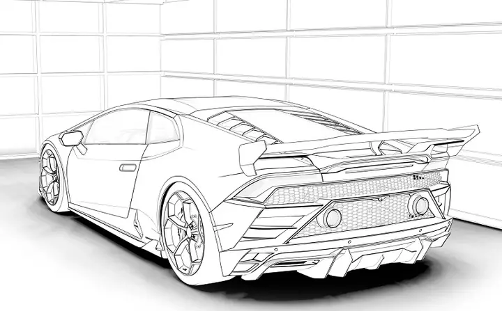 Tranh Tô Màu Ô Tô Lamborghini Cho Bé 6 Tuổi