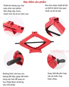 Kích Nâng Xe Ô Tô Kiểu Cắt Kéo 1.5 Tấn Rc-03 - Kích Nâng Lốp Chữ A Chiều Cao Nâng 8-33.5cm