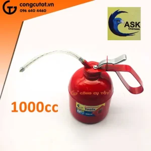 Bình Tra Nhớt Sắt Vòi Mềm 1000cc Ask Ấn Độ