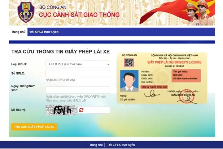 Tra Cứu Gplx Trên Website Cục Csgt